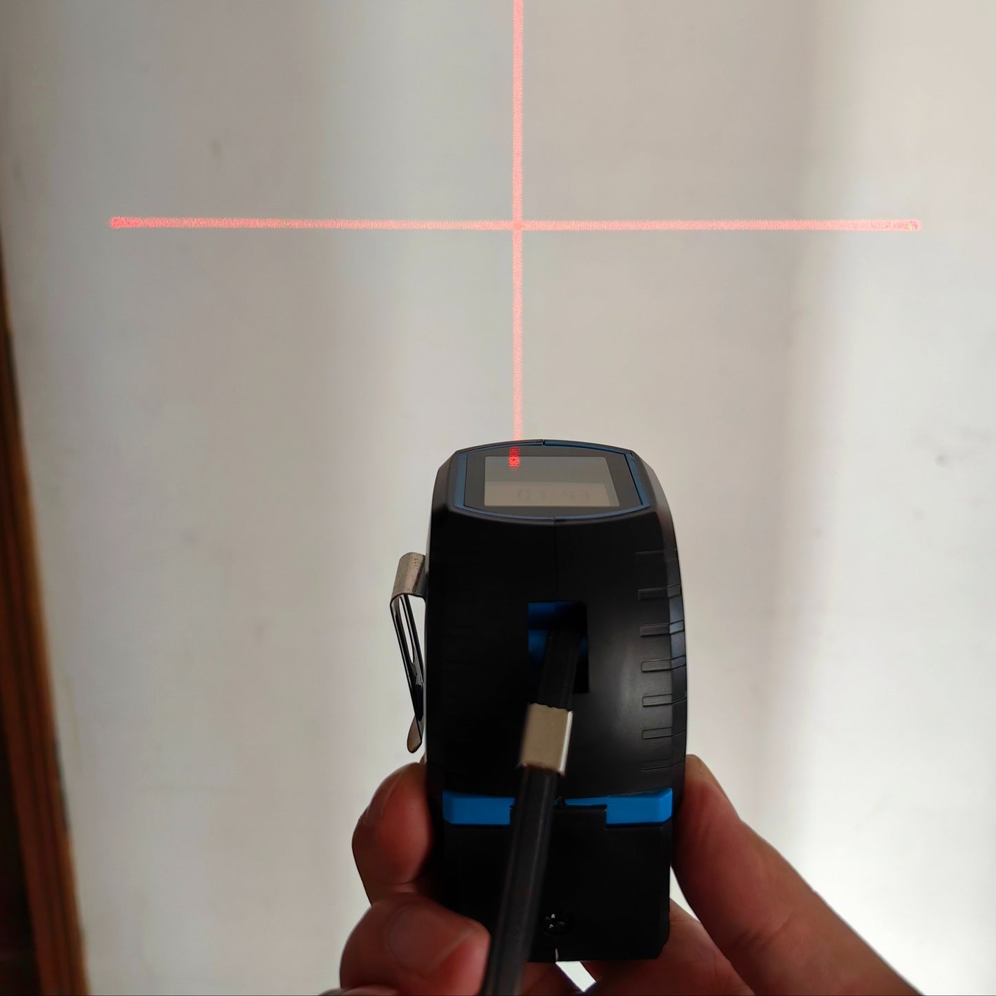 MIGPRC 1pc Blue 3-In-1 Laser Tape Measure, High-precision Rechargeable Infrared Laser Rangefinder & 196.85inch Manual Measuring Steel Tape, Distance Meter With Digital Display
